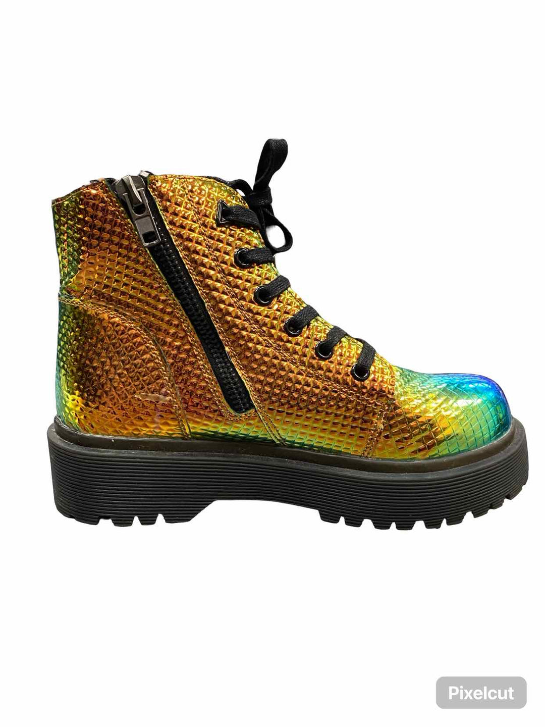 YRU Shoe Size 10 Holographic Combat Boots(Ankle)