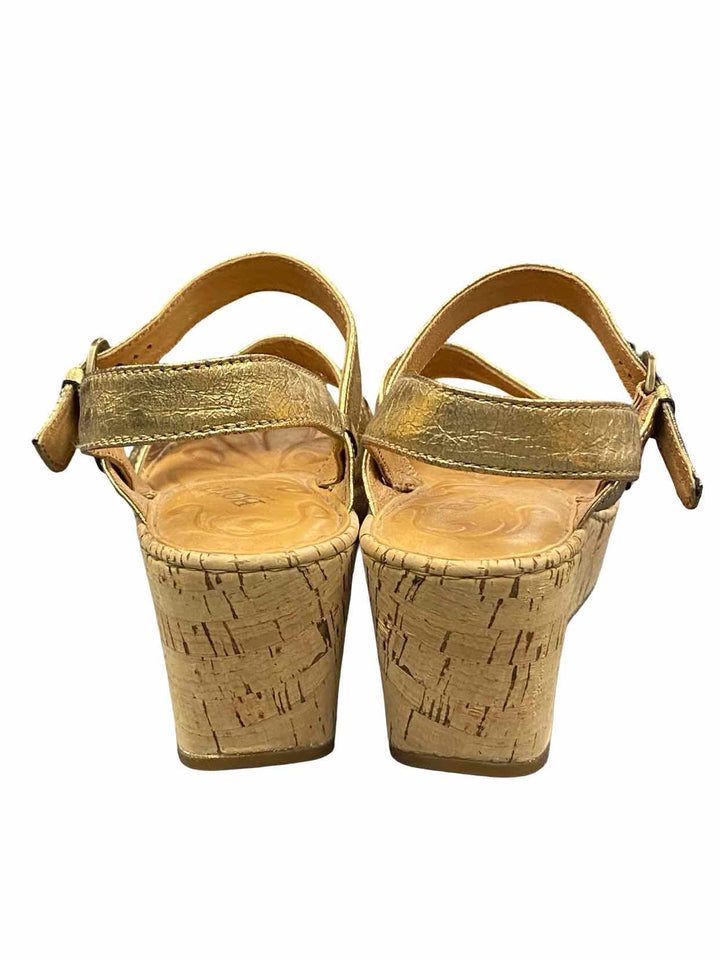 Born Shoe Size 9 Gold Wedge Sandals