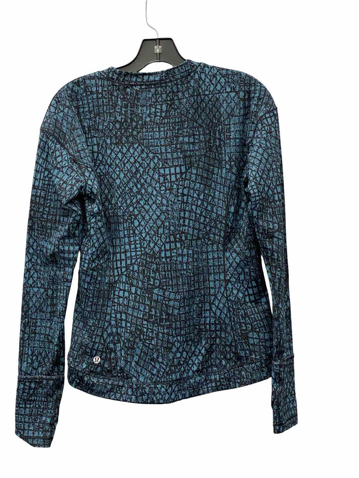 Lululemon Size L Blue Black Athletic Long Sleeve