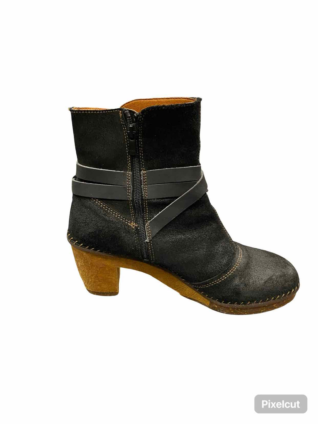 The Art Company Shoe Size 42 Black Brown Leather Upper Boots(Ankle)