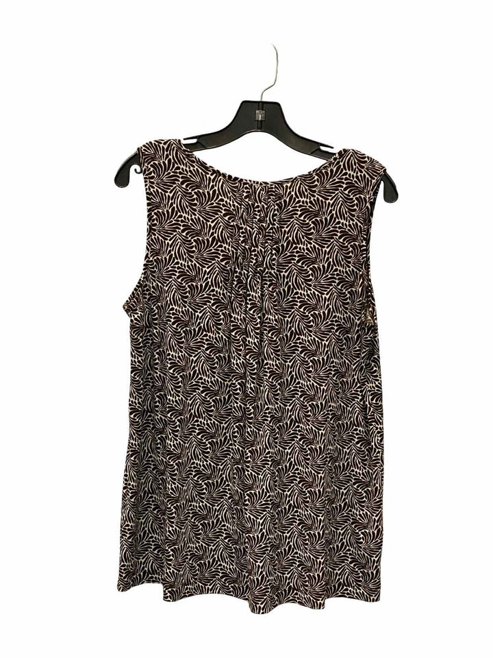Tommy Bahama Size L Brown White Print Tank Top
