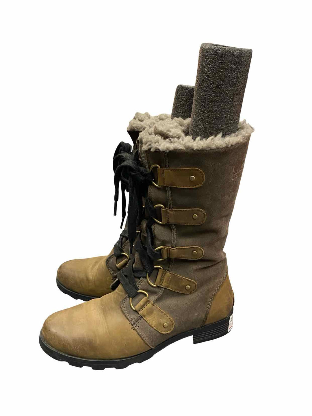 Sorel Shoe Size 8.5 Brown Leather Emelie Lace-Up Waterproof Boots(knee)