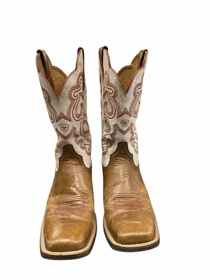 Ariat Shoe Size 12 Brown White & Red Boots(Ankle)