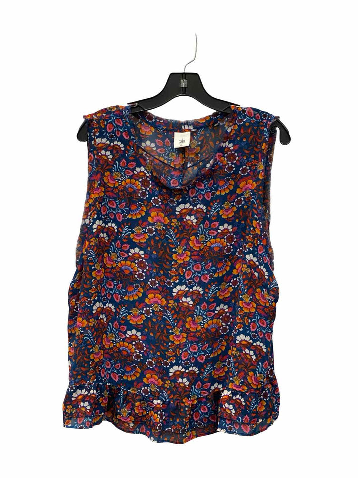 Cabi Size XL Blue Orange Floral Tank Top