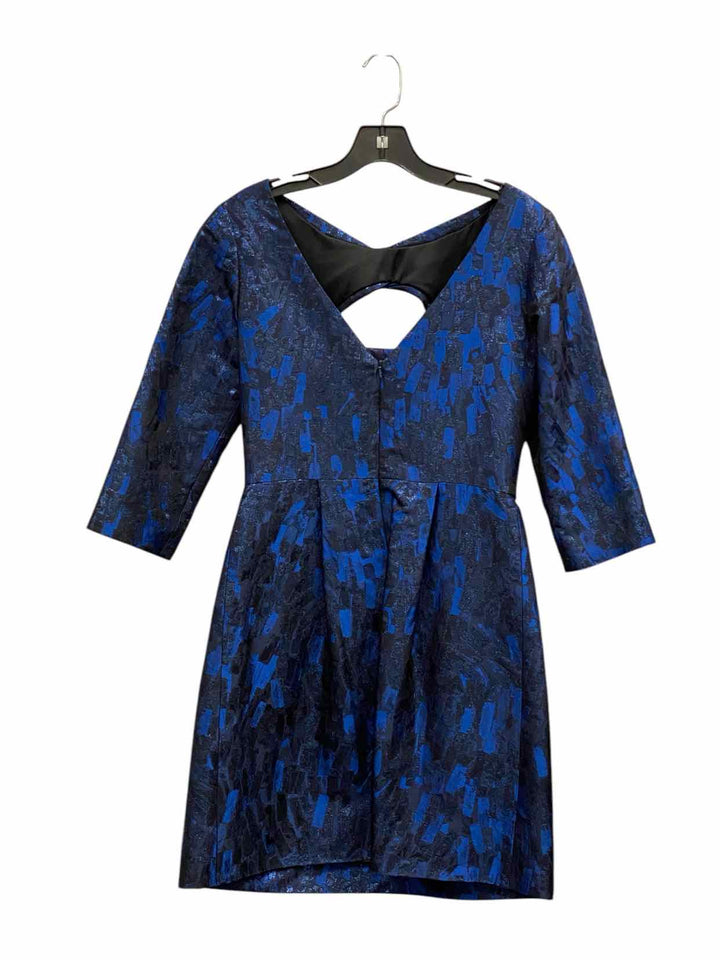Lela Rose Size 6 Blue Black Brocade Dress