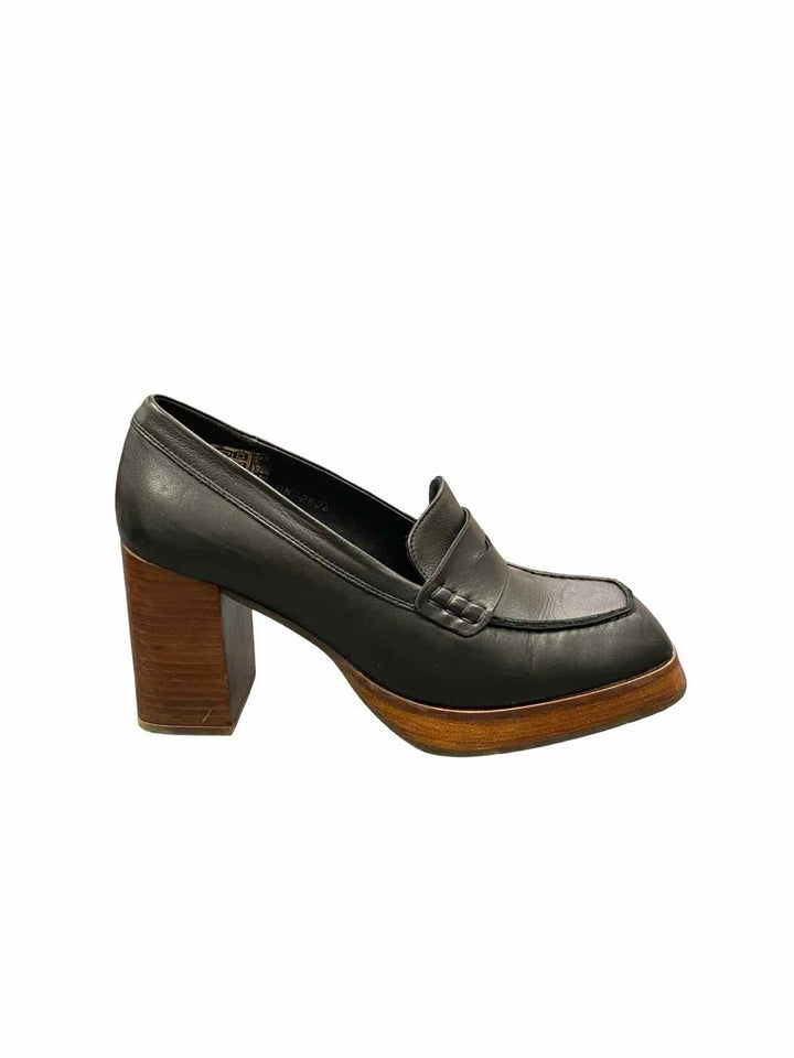 Alohas Shoe Size 40 Black Leather Busy Heels
