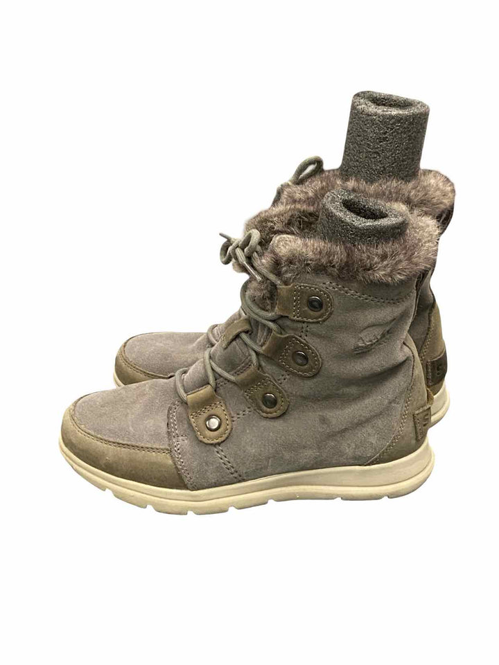 Sorel Shoe Size 7 Gray Explorer Joan Waterproof Boots(Ankle)