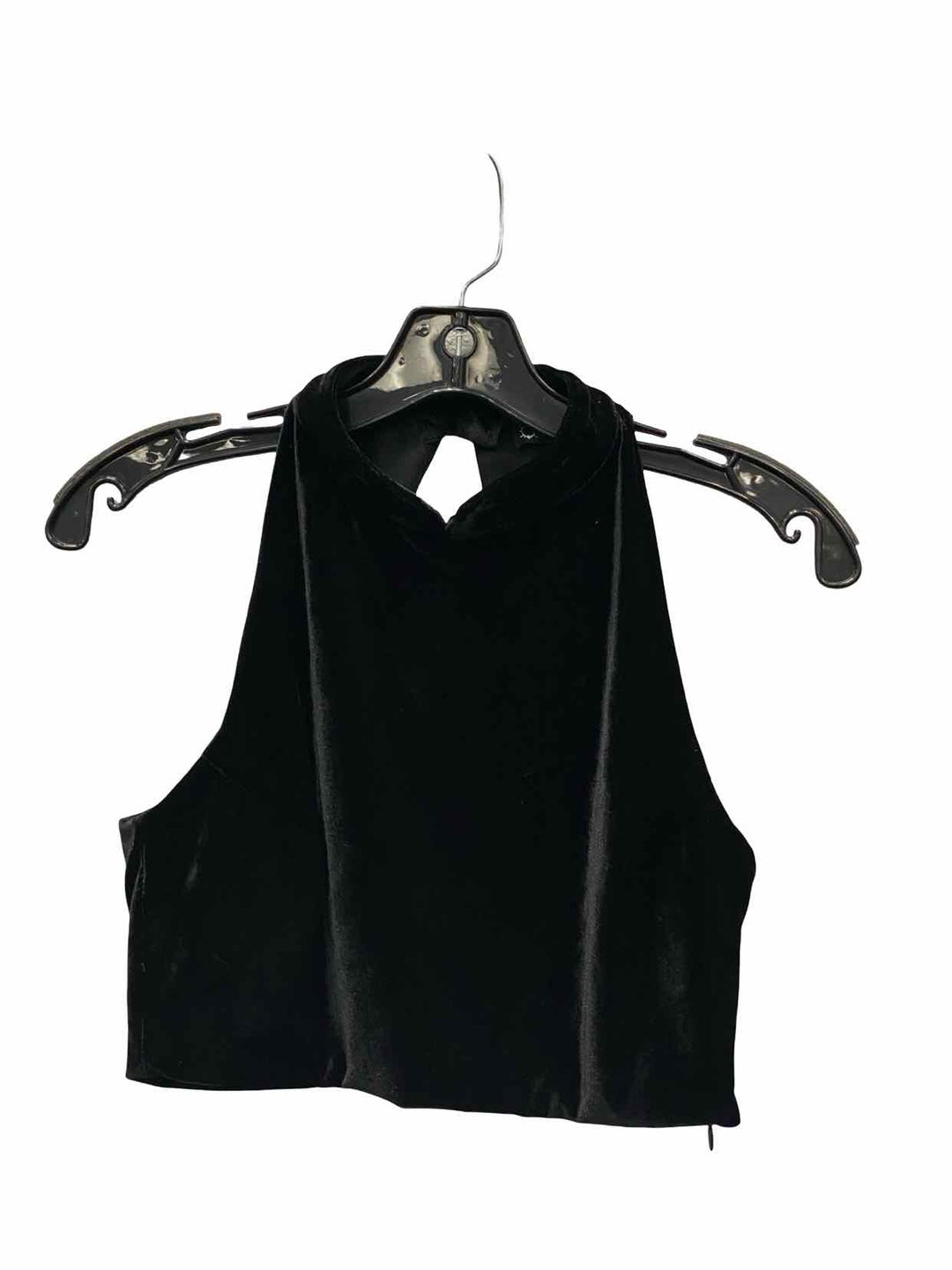For love & lemons Size S Black Velvet Crop Tank Top
