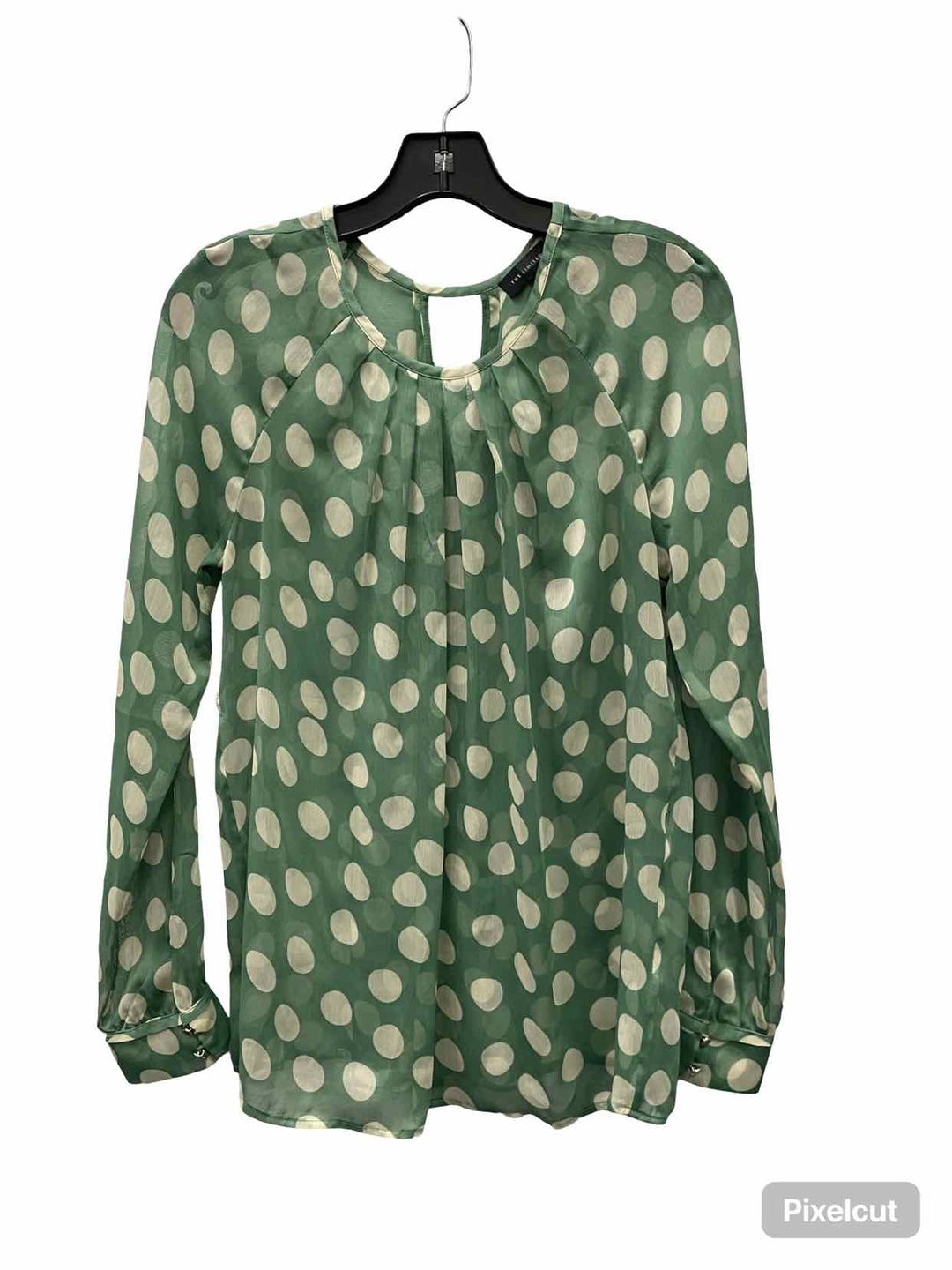 The Limited Size M Green White Poka dot Long Sleeve Shirts
