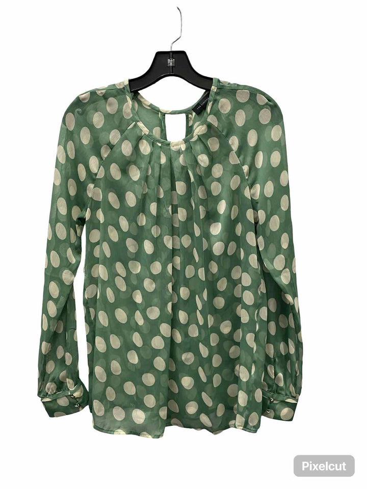 The Limited Size M Green White Poka dot Long Sleeve Shirts