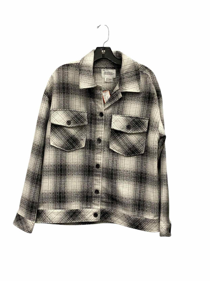Boston Traders Size M Black White Plaid Long Sleeve Shirts