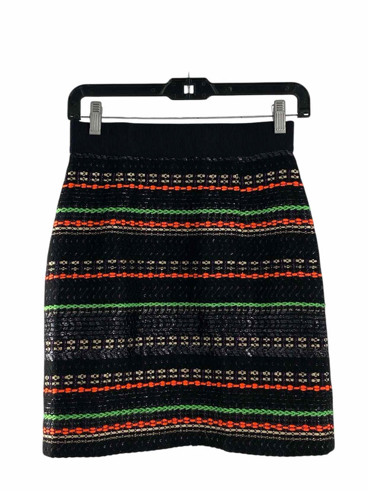 Milly Size S Black Orange/Green Print Skirt