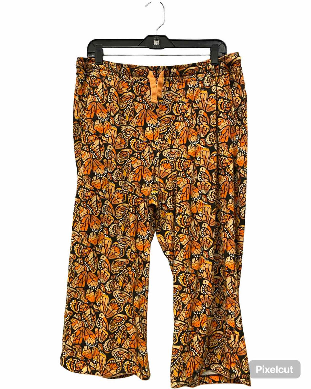 Duluth Trading Size L Orange Black Butterfly PJ Bottoms Pants