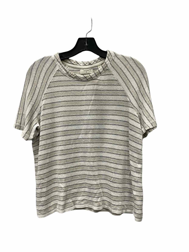 Billy Size M Grey White Striped Short Sleeve Shirts