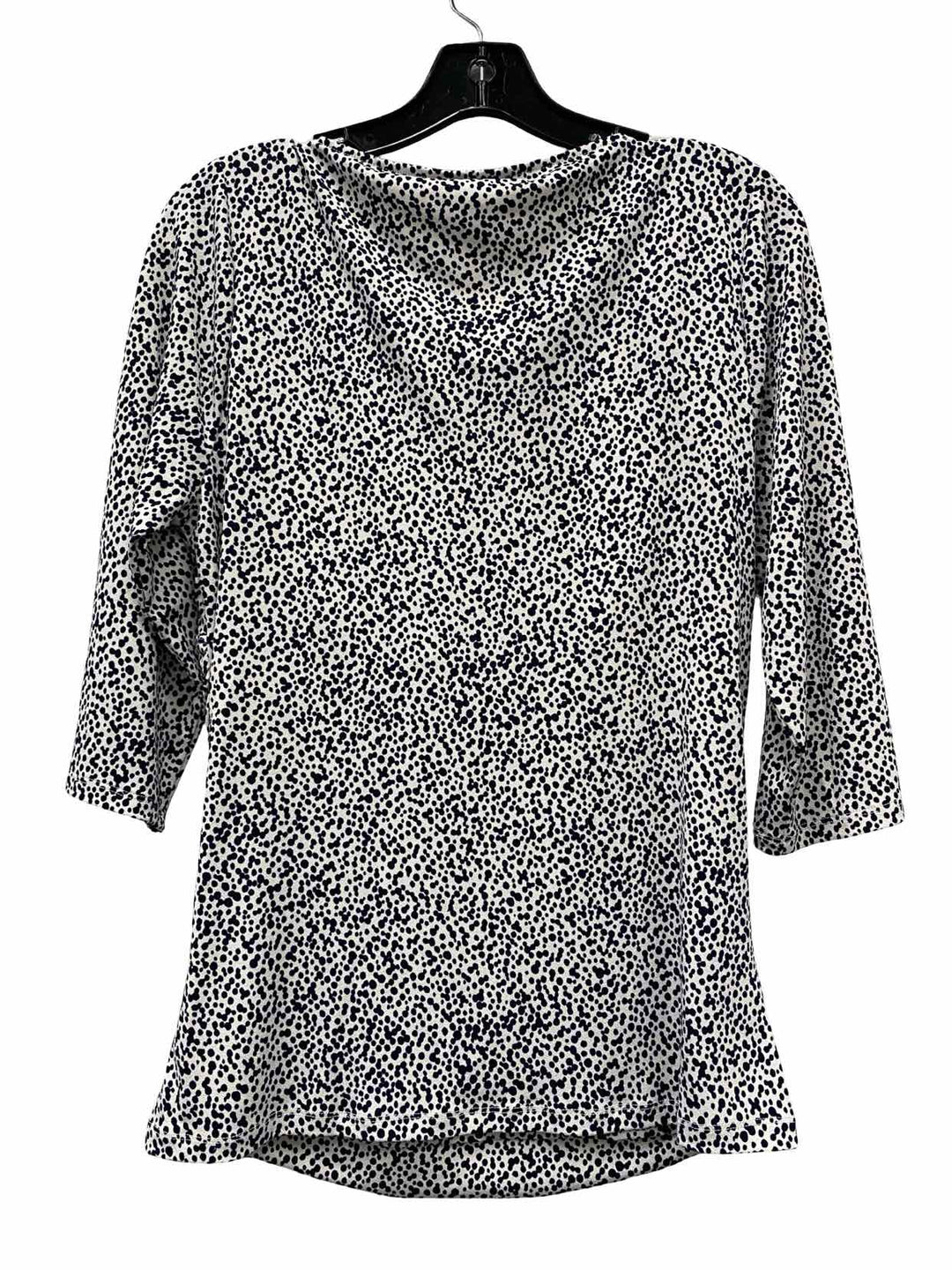 Ann Taylor Size L White Black spots Long Sleeve Shirts
