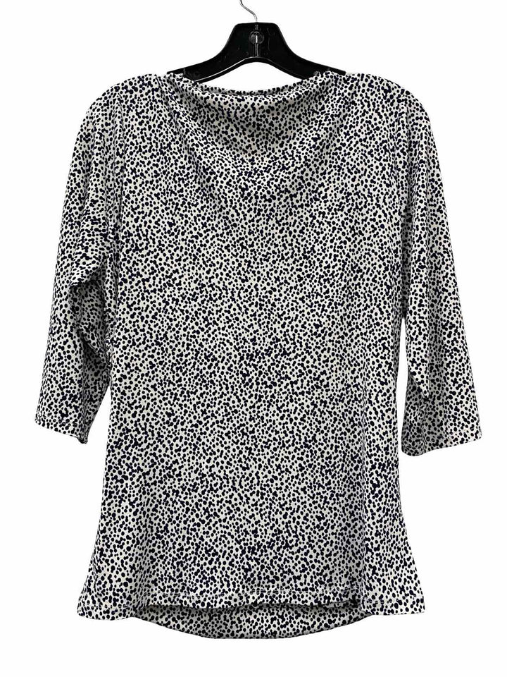 Ann Taylor Size L White Black spots Long Sleeve Shirts