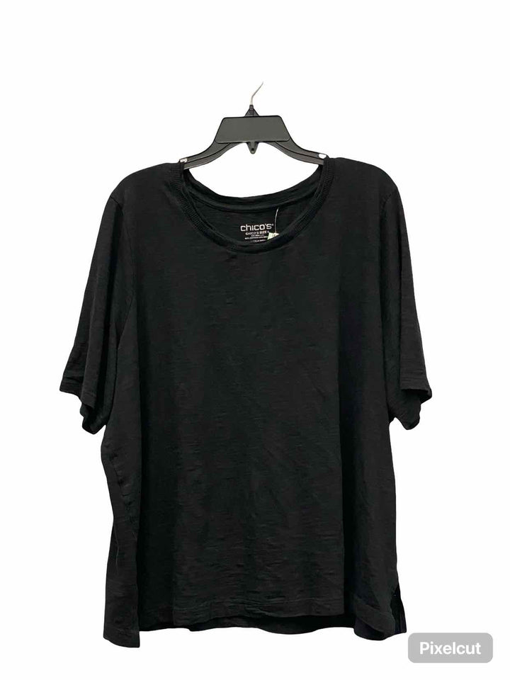Chico's Size XXL Black Short Sleeve Shirts