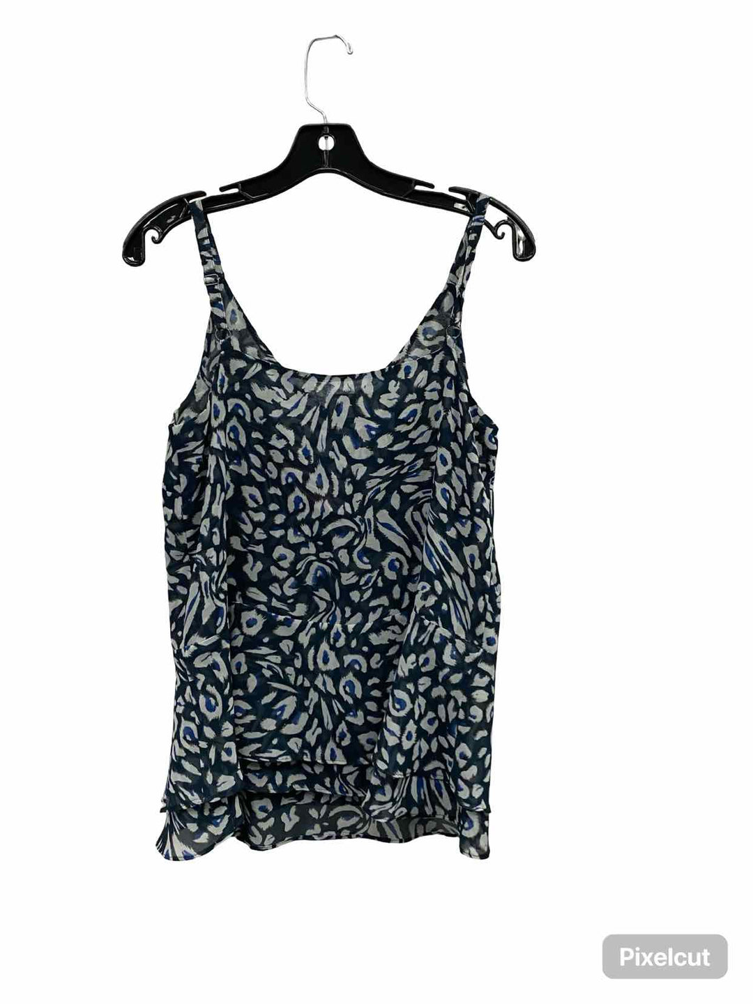 Cabi Size XS Blue Black/White Print Tank Top