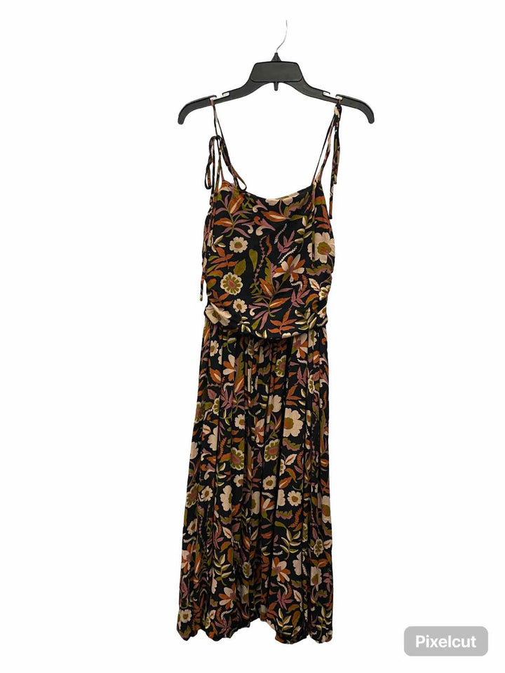 SALTWATER LUXE Size M Black Pink Floral Dress