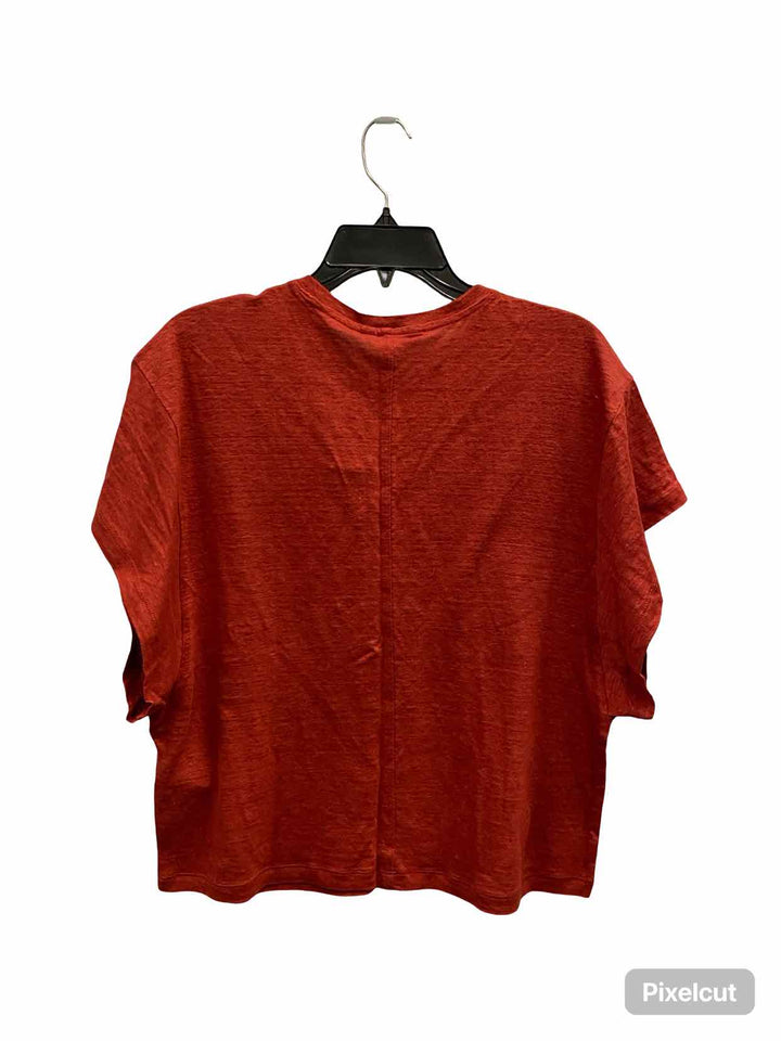 Banana Republic Size M Red 100% Linen Short Sleeve Shirts