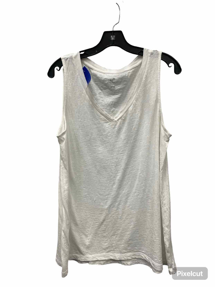 J Jill Size L White 100% cotton Tank Top