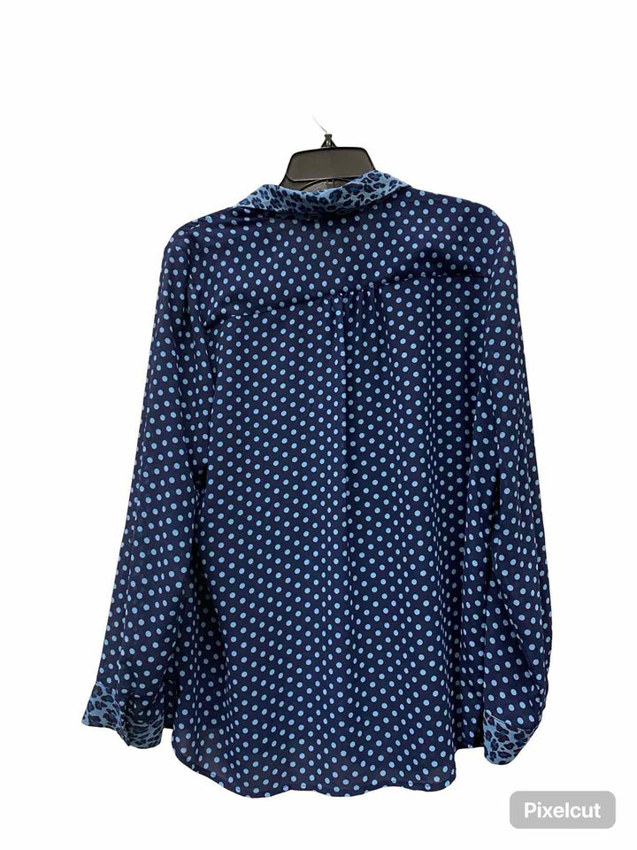 Belle by Kim Gravel Size L Blue Print Long Sleeve Shirts