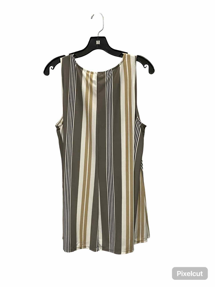 Lane Bryant Size 14/16 White Multi Striped Tank Top