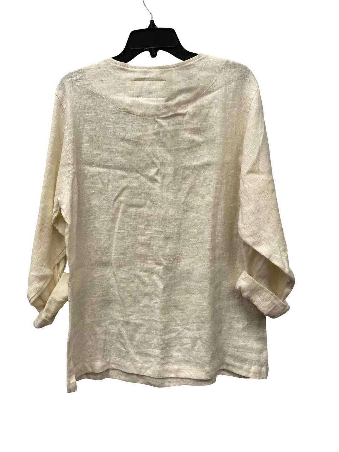 Coldwater Creek Size L Ivory 100% Linen Long Sleeve Shirts