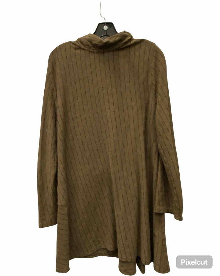 Fenini Size M Brown Black Stripes 100% cotton Sweater