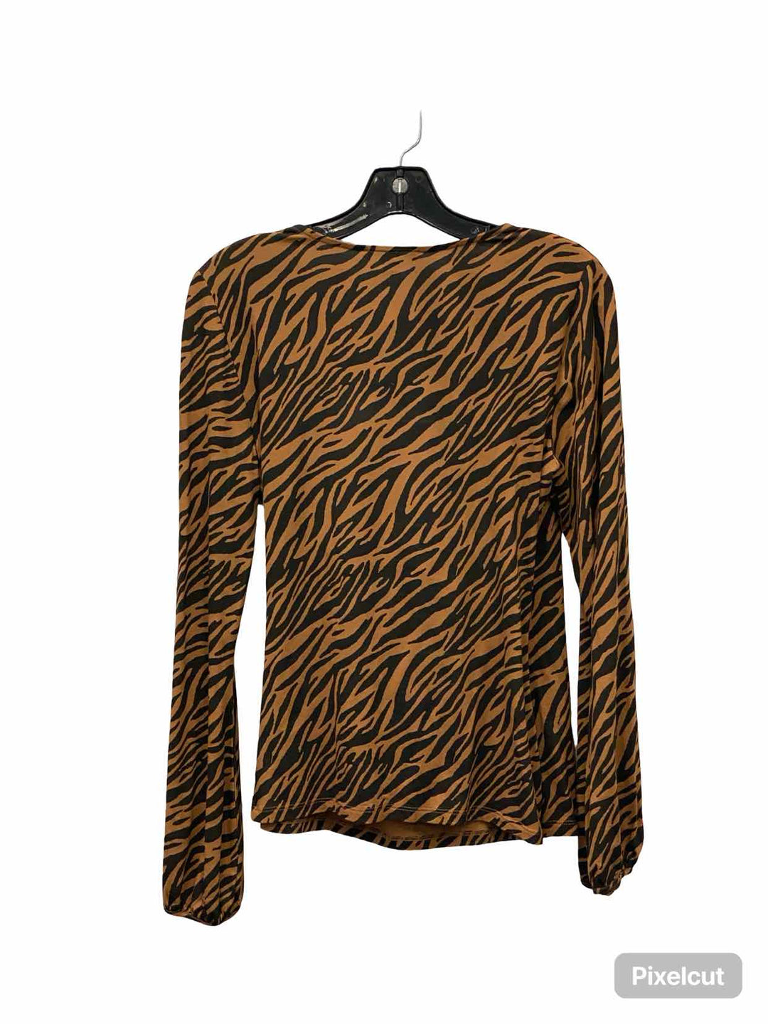 Pure Collection Size 8/10 Brown Black Animal Long Sleeve Shirts