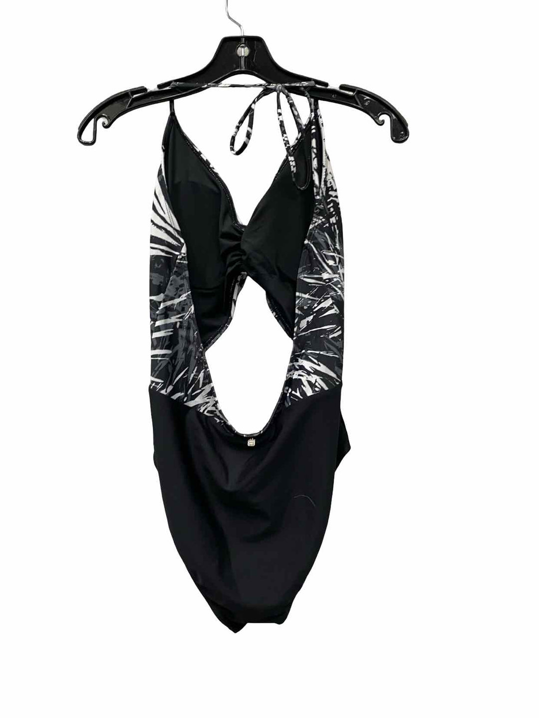 Fabletics Size L Gray White Print Swimsuit