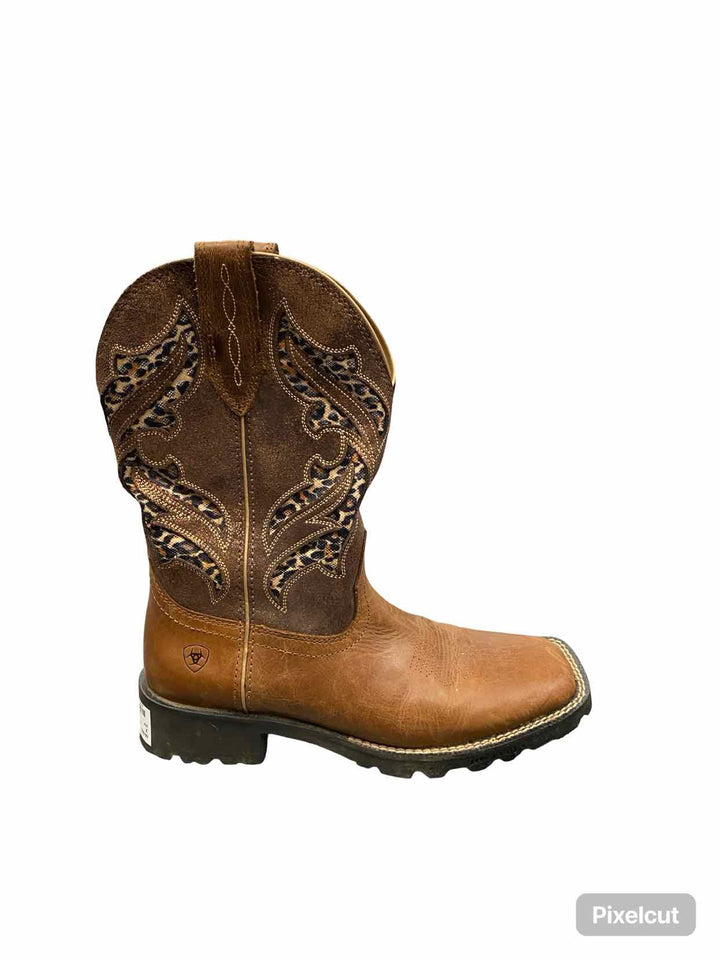 Ariat Shoe Size 9 Brown Unbrindled Rancher Venttek Broad Square Toe Boots(Ankle)