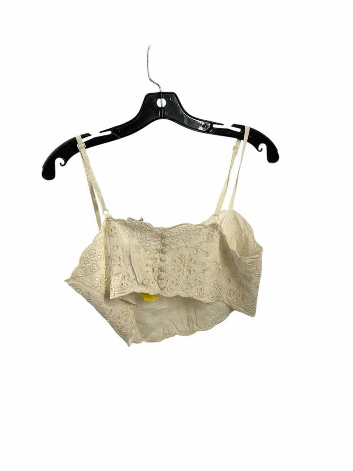 MadeWell Size 8 White Floral Bralette Tank Top