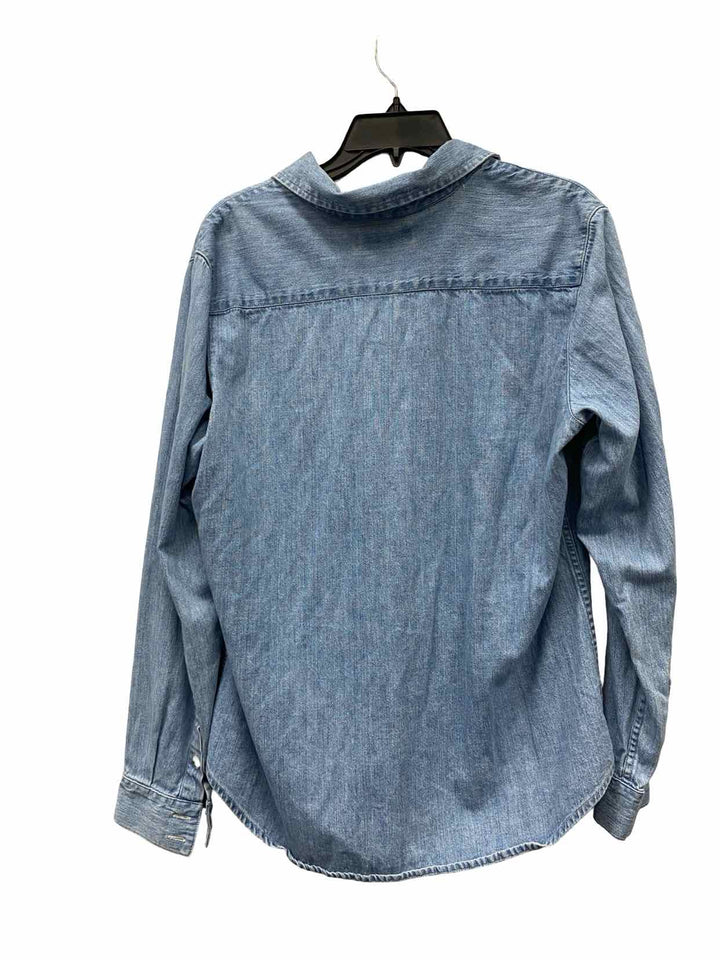 Eddie Bauer Size L Blue Denim Long Sleeve Shirts