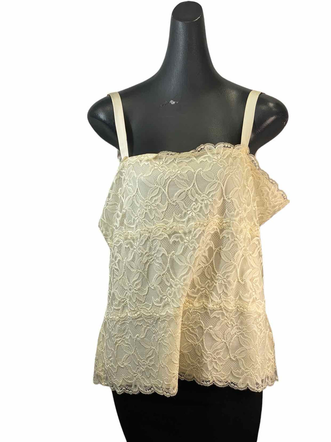 Coldwater Creek Size XL Cream Floral Lace Tank Top