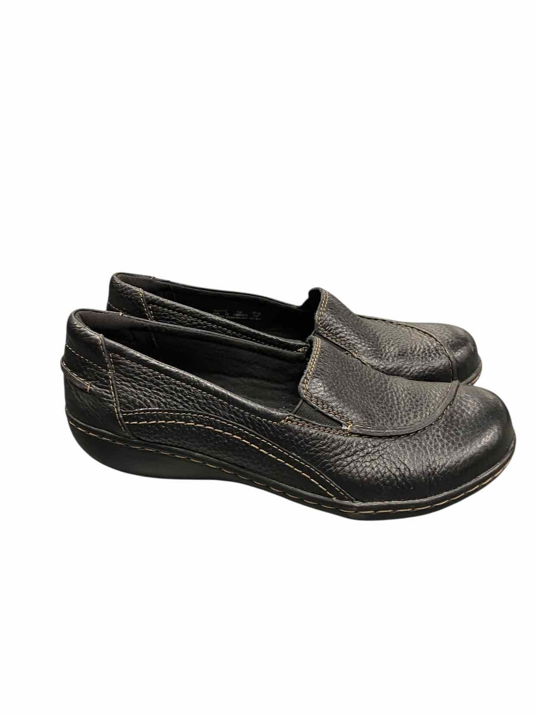 Clarks Shoe Size 6.5 Black Leather Flats