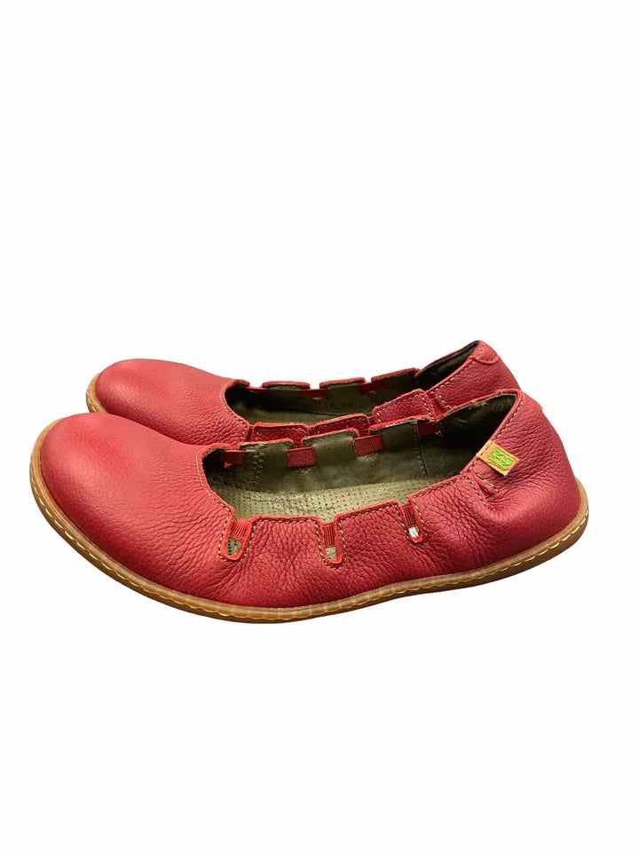 El Naturalista Shoe Size 38 Red Leather El Viajero Flats