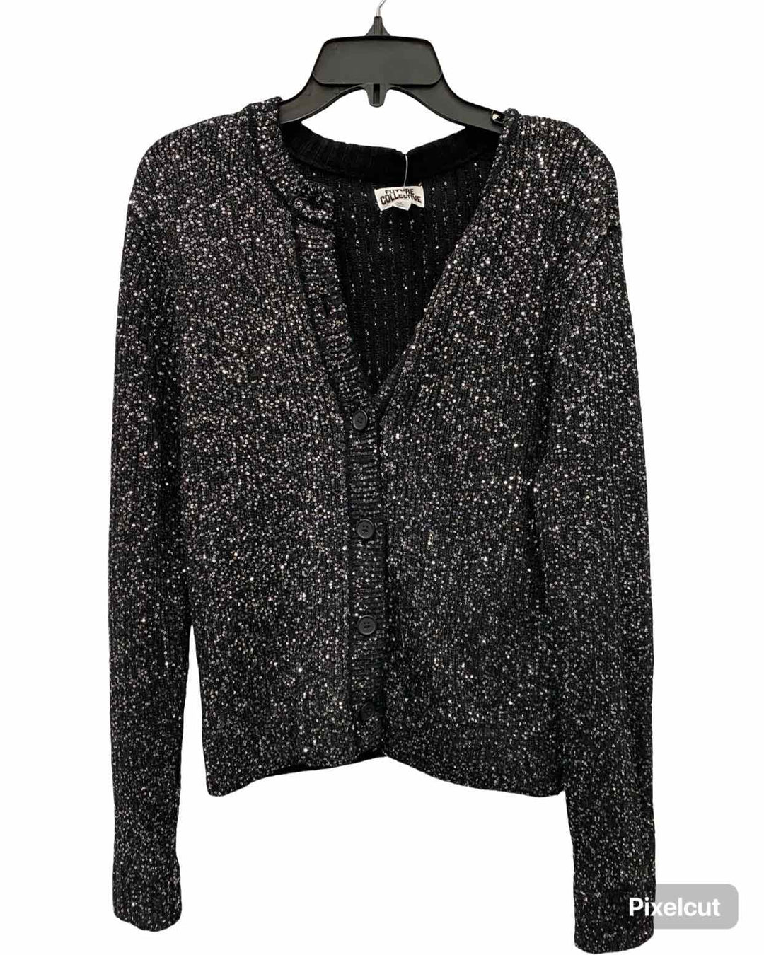 Future Collective Size S Black Sparkly Sweater