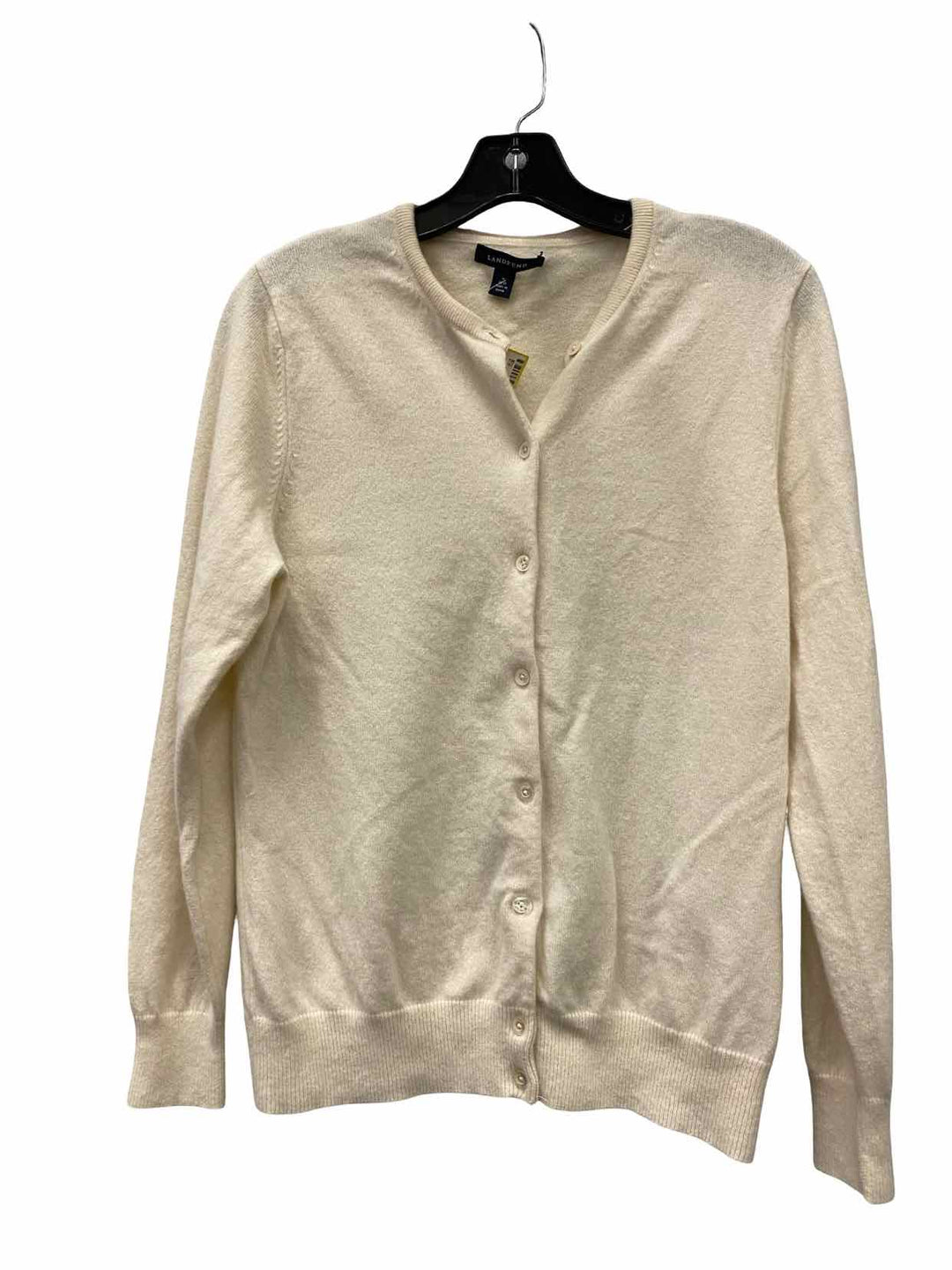 Lands End Size M Ivory 100% cashmere Sweater