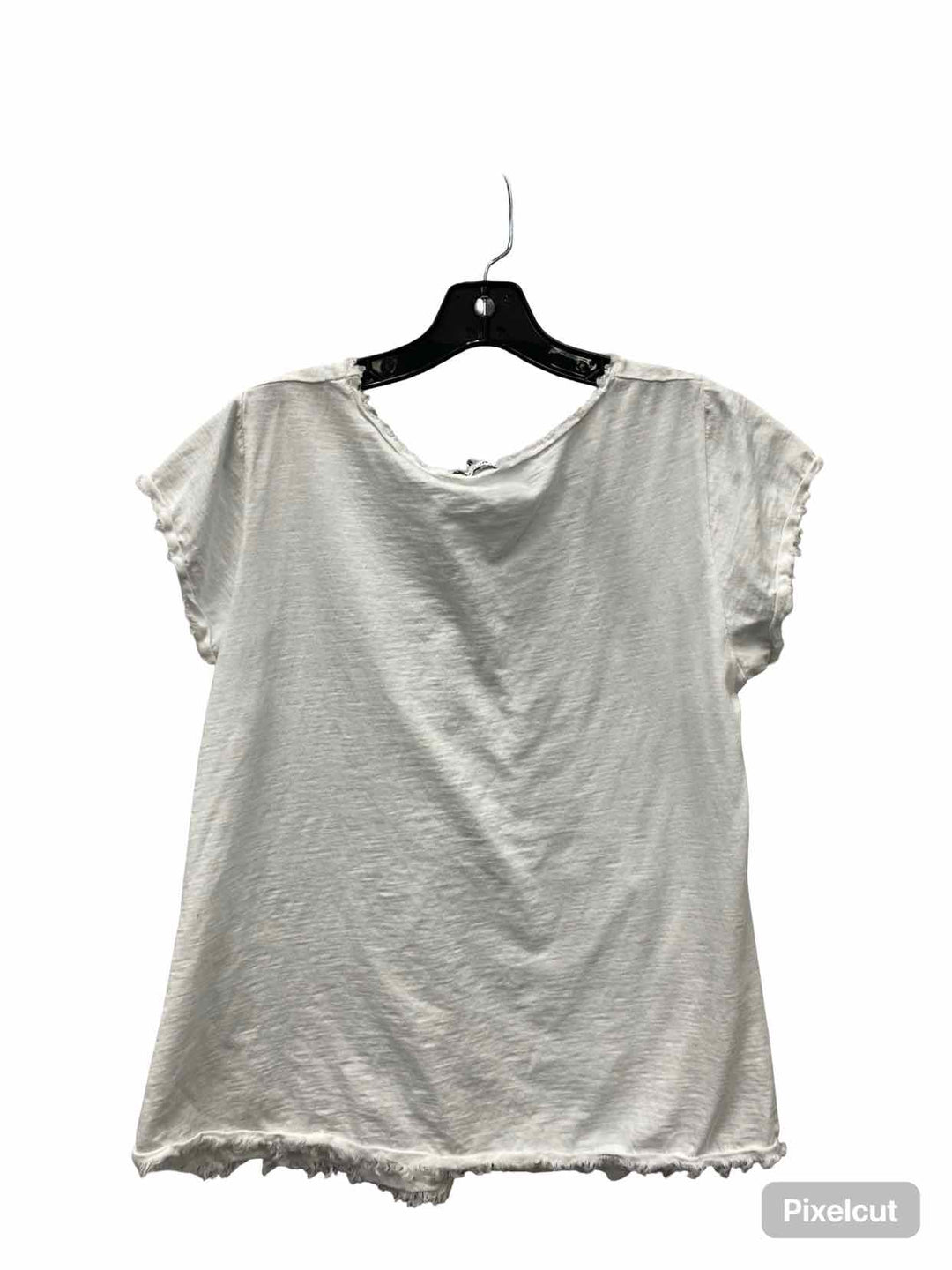 Tempo Paris Size M White 100% Linen Short Sleeve Shirts