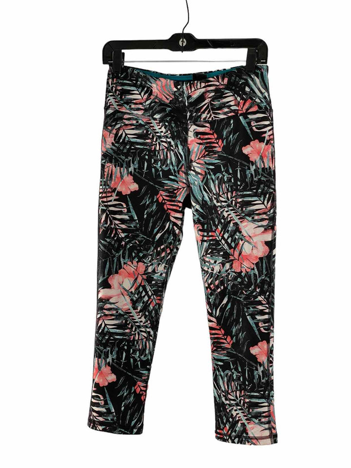 Marika Size M Black Pink & Teal Floral Athletic Pants