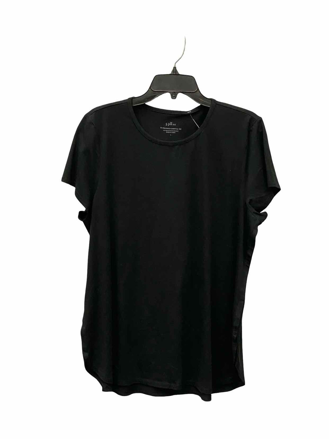 J Jill Size L Black Short Sleeve Shirts