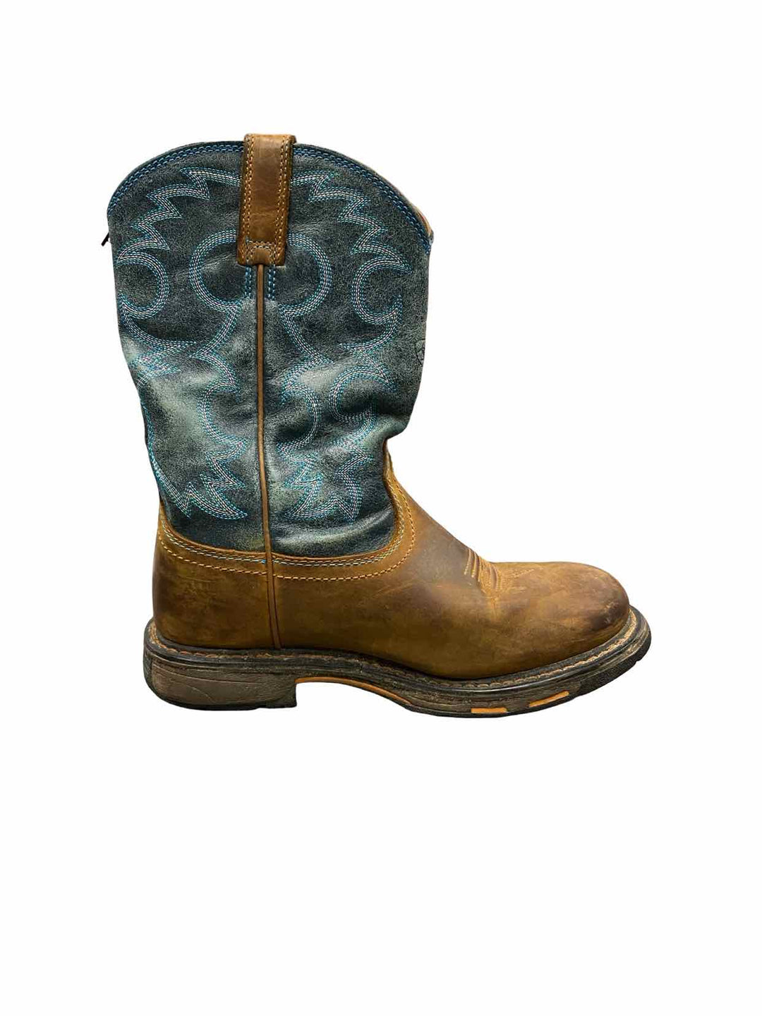 Ariat Shoe Size 39 Brown Blue Leather Waterproof WorkHog Boots(Ankle)