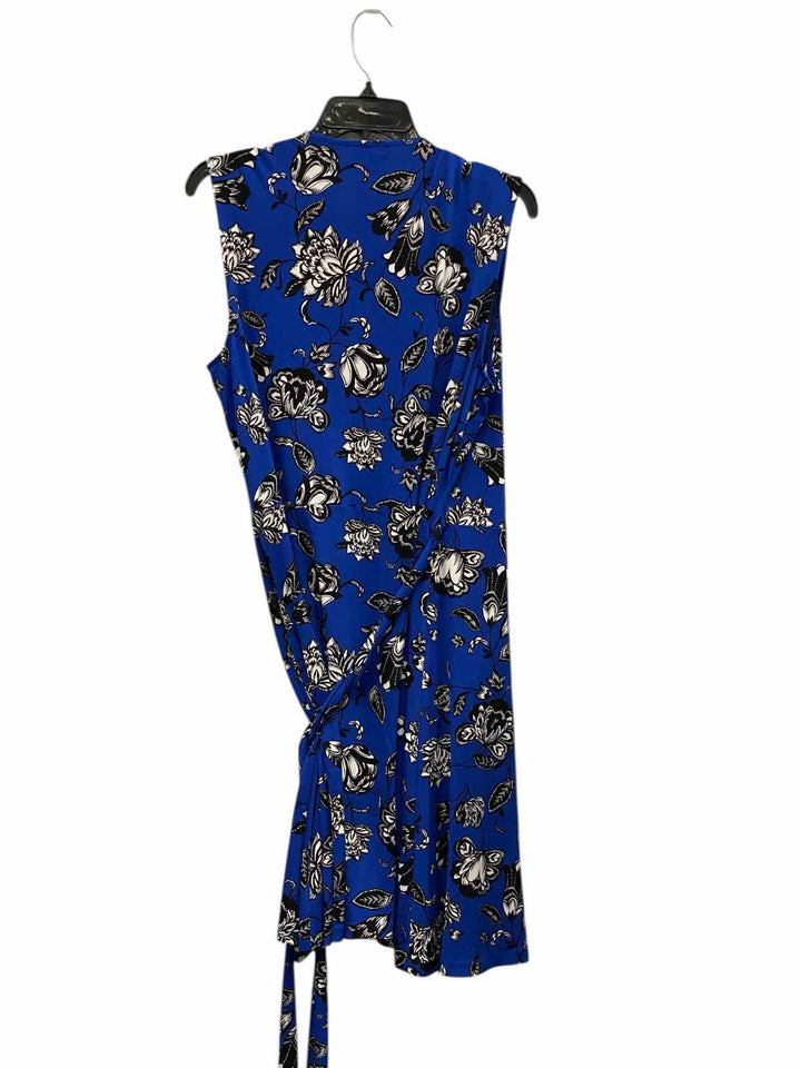 Vince Camuto Size L Blue White Floral Dress