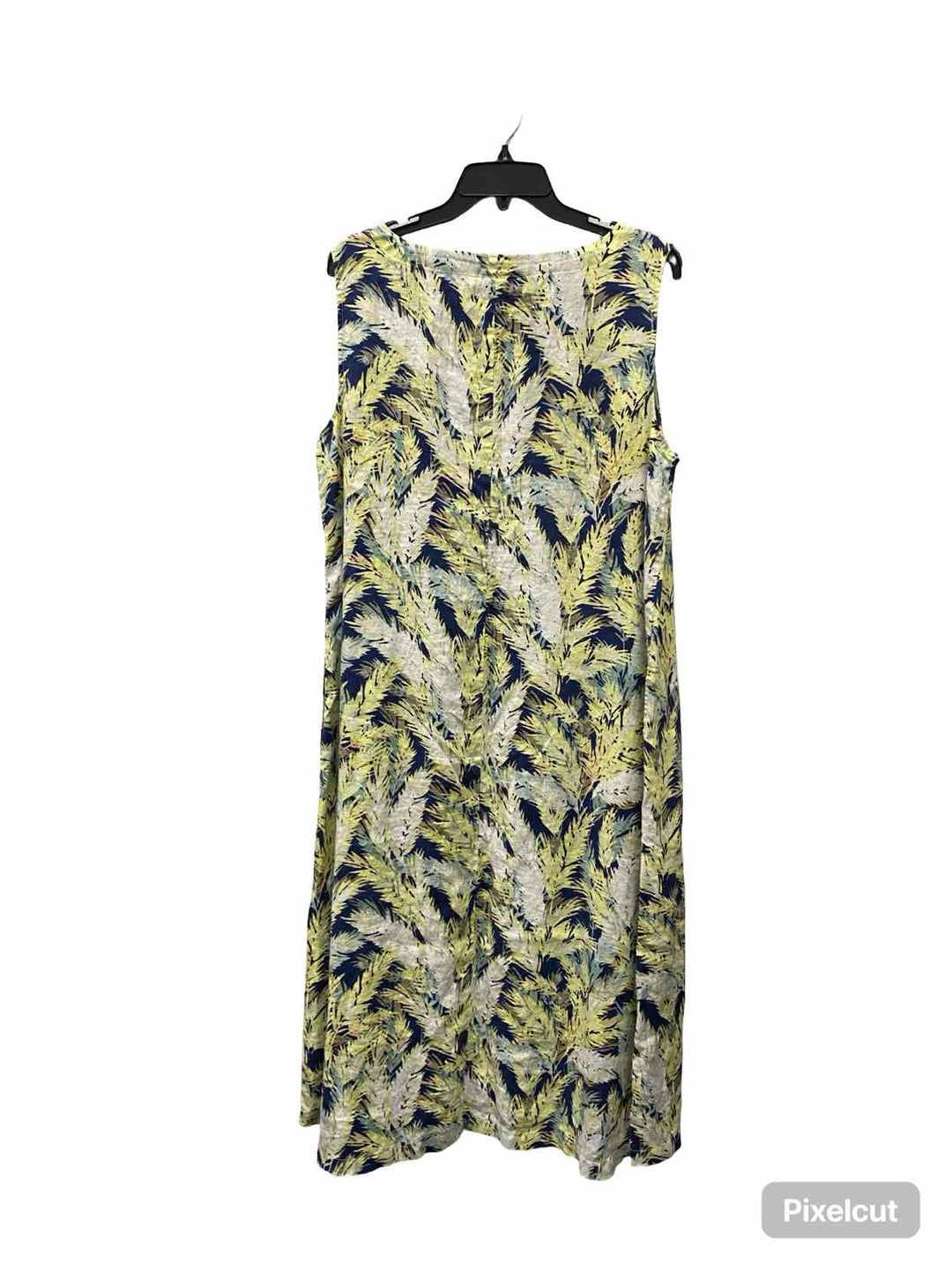 J Jill Size XL Green Leafy 100% Linen Dress