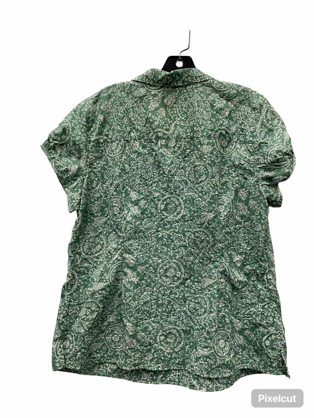 Eddie Bauer Size XL Green Print Short Sleeve Shirts