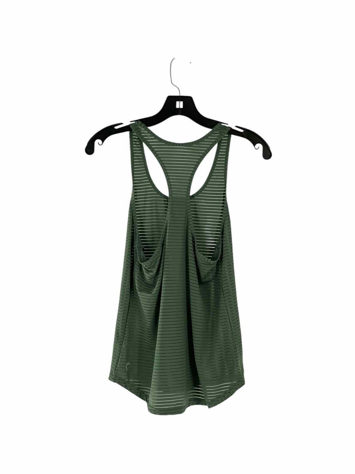 Zyia Size S Green Striped Sheer Athletic Tank Top