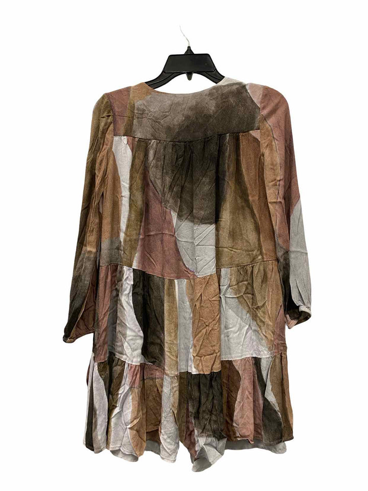 Wilfred Size 2XS Brown White Striped Long Sleeve Shirts