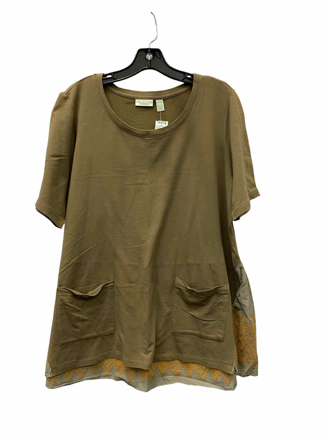 Logo Lounge Size 1X Brown Short Sleeve Shirts