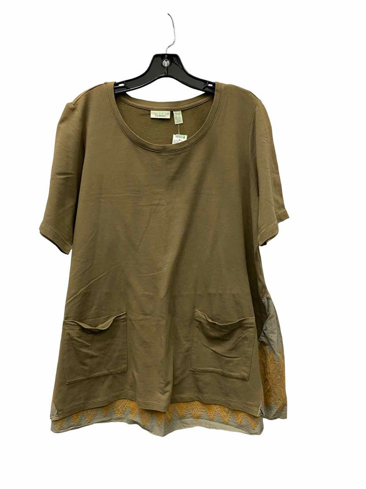 Logo Lounge Size 1X Brown Short Sleeve Shirts